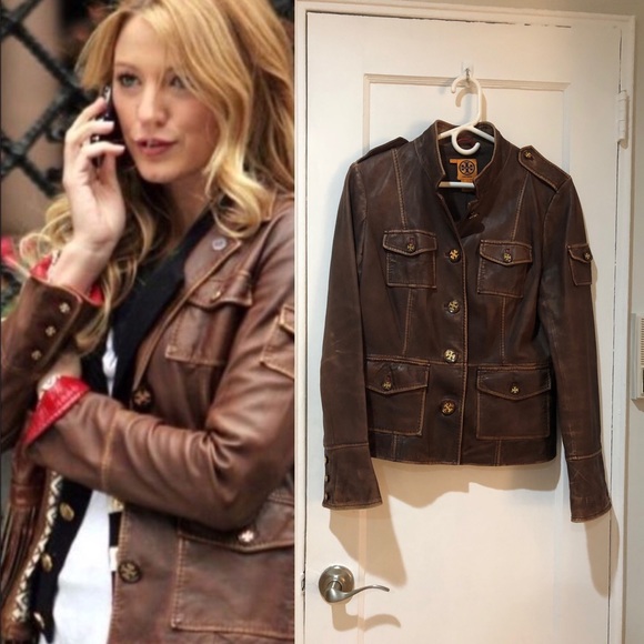 tory burch leather jacket